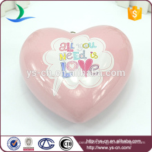 Solid pink love heart shape hanging with hook